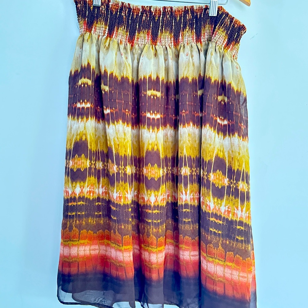 Multicolor Tie-Dye Women's Skirt Boho Midi Vintage